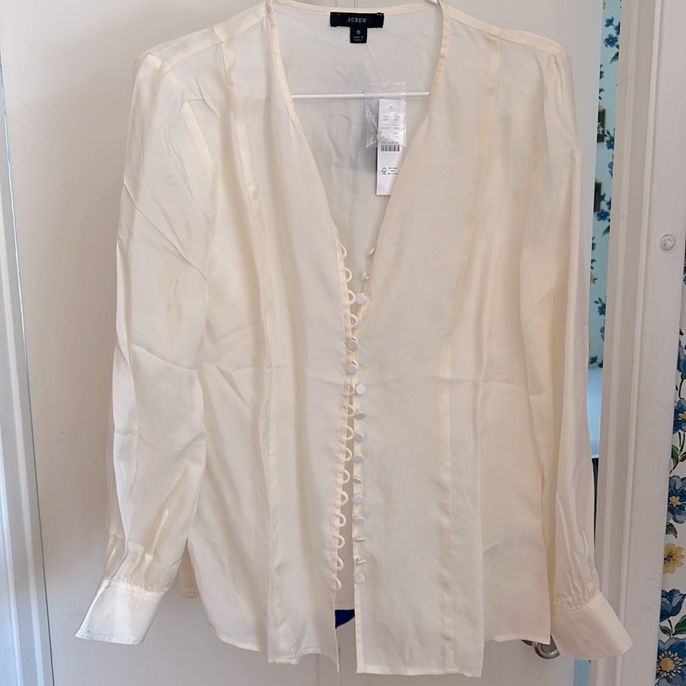 J CREW - Eco Cupro Covered Buttom Top